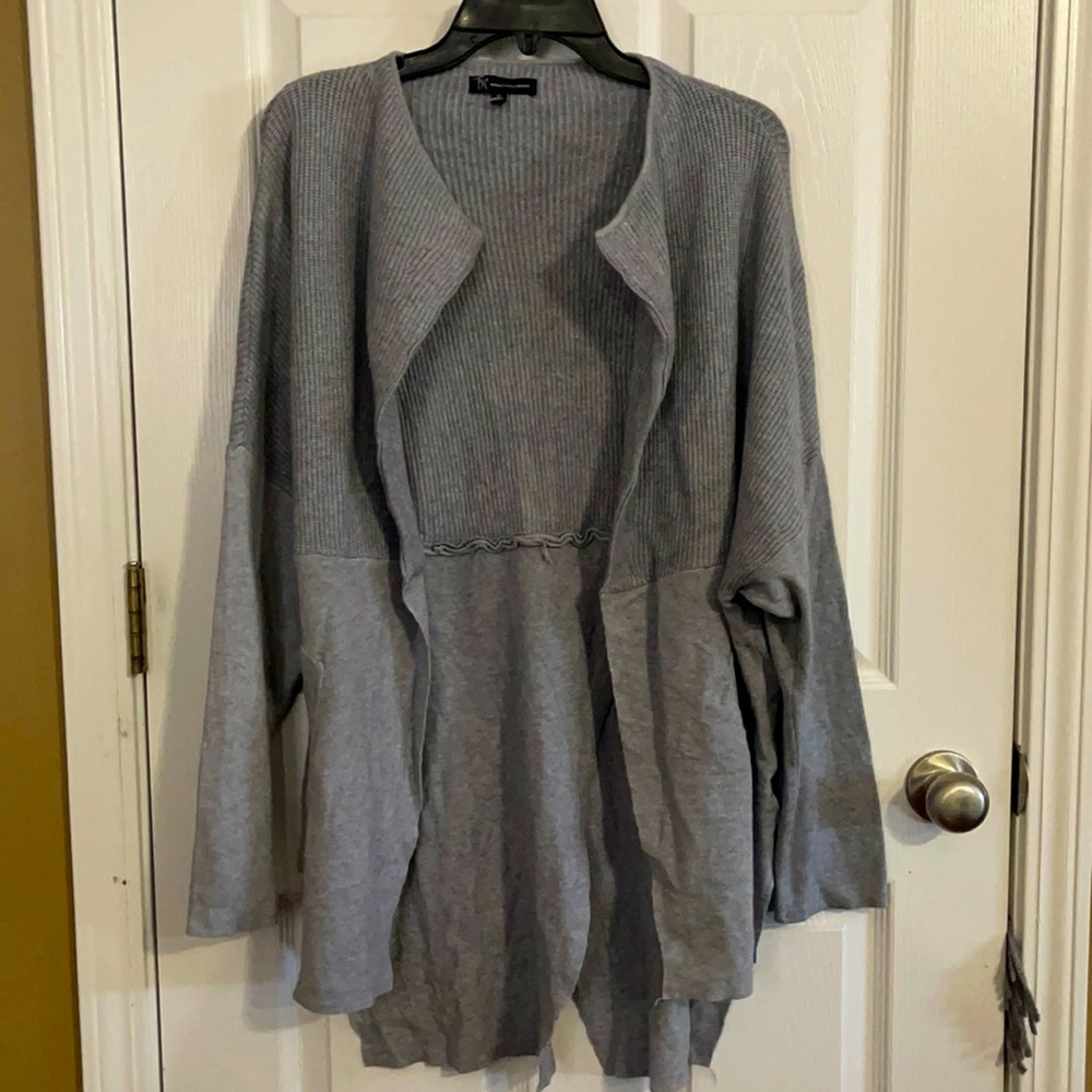 NWOT INC soft gray cardigan XL